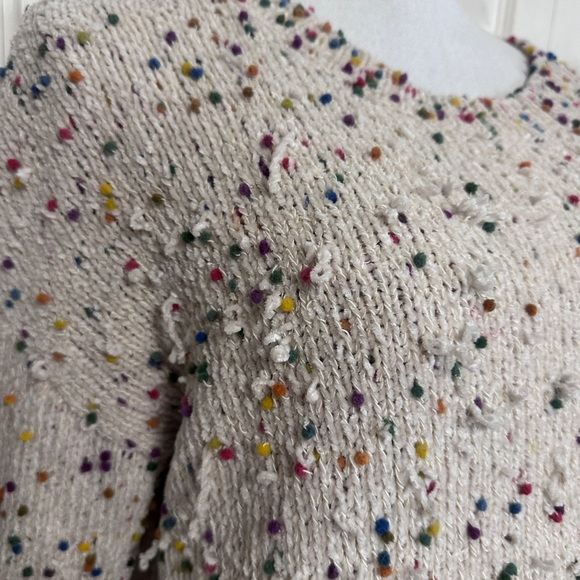 Ellison Birthday Cake Sprinkle Dot Pullover Cream Sweater Size Large - Picture 5 of 8